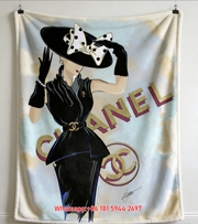 Chanel Style Elegant Lady Flannel Throw Blanket IMG_7365